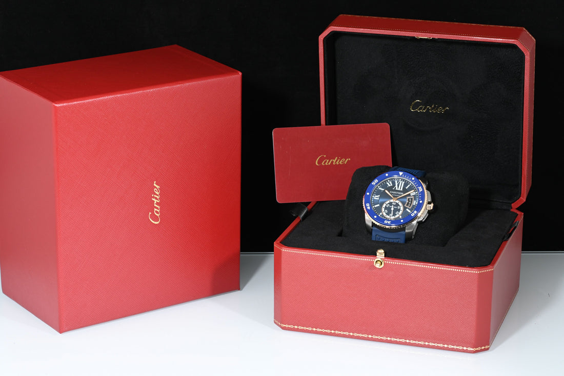 CARTIER | CALIBRE de Cartier DIVER BLU 42 mm. Acciaio e oro Rosa, Ref. W2CA0008 Scatola e Garanzia, 2019