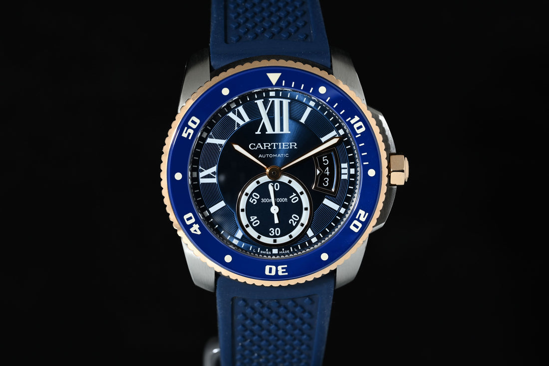 CARTIER | CALIBRE de Cartier DIVER BLU 42 mm. Acciaio e oro Rosa, Ref. W2CA0008 Scatola e Garanzia, 2019