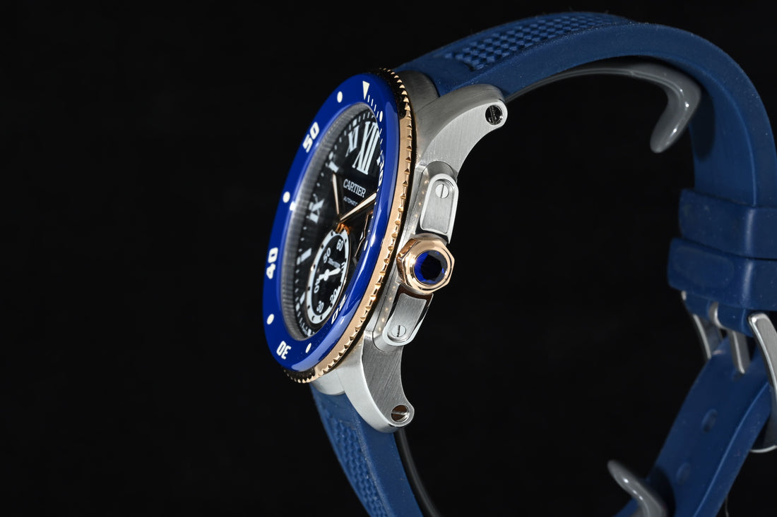 CARTIER | CALIBRE de Cartier DIVER BLU 42 mm. Acciaio e oro Rosa, Ref. W2CA0008 Scatola e Garanzia, 2019