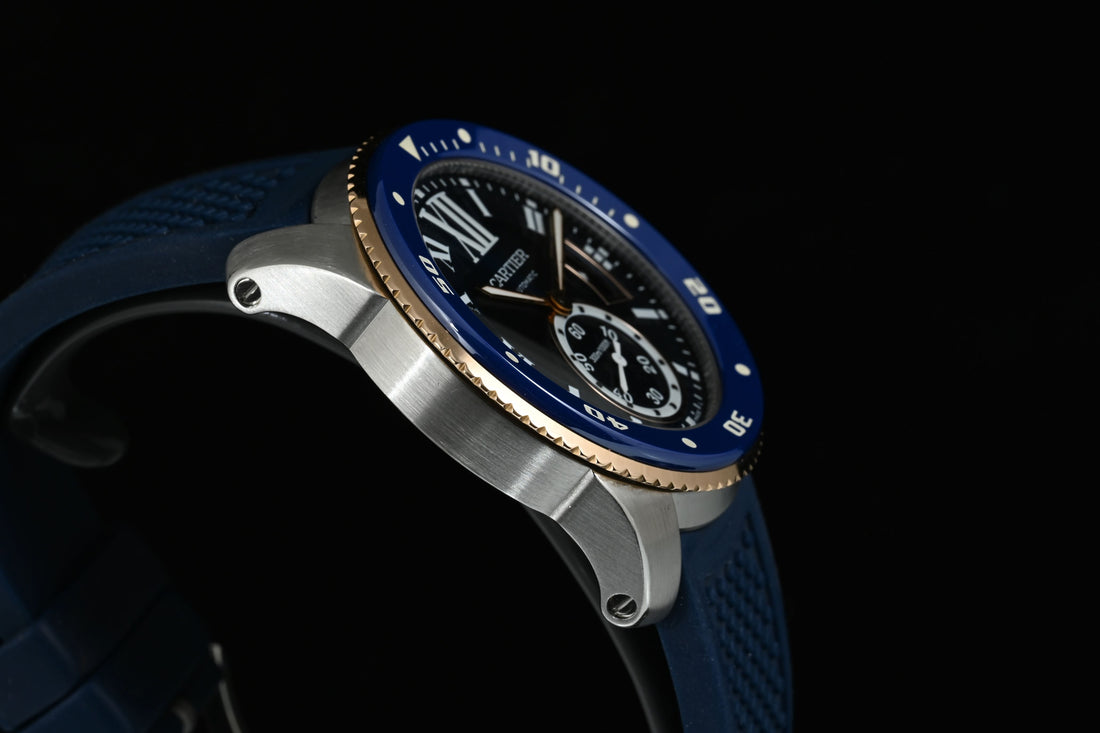 CARTIER | CALIBRE de Cartier DIVER BLU 42 mm. Acciaio e oro Rosa, Ref. W2CA0008 Scatola e Garanzia, 2019