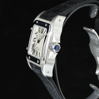 CARTIER | SANTOS 100 Automatic, misura media, acciaio, pelle Ref. 2878 Garanzia Cartier, 2006