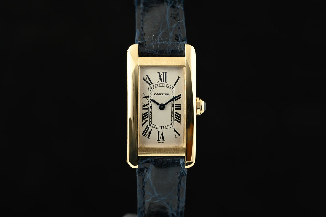 CARTIER | Tank Americaine 18 Kt Yellow Gold. Ref 1710 Cartier Box and Paper, 1996