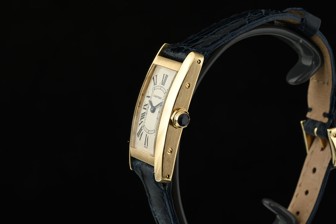 CARTIER | Tank Americaine 18 Kt Yellow Gold. Ref 1710 Cartier Box and Paper, 1996