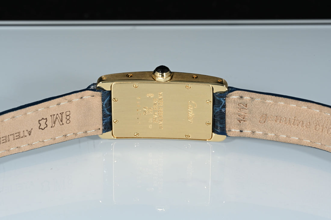 CARTIER | Tank Americaine 18 Kt Yellow Gold. Ref 1710 Cartier Box and Paper, 1996