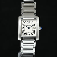 CARTIER | TANK FRANCAISE Quarzo Ref. 2465 Scatola e Garanzia Cartier, 2001 Acciaio