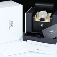 IWC | Portuguese Chronograph Portugieser, 41 mm., Steel, Ref. IW371604 Box and Paper IWC Dec. 2024 Silver dial