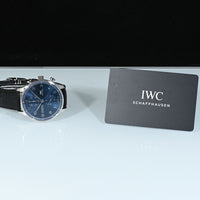 IWC | Portuguese Chronograph Portugieser, 41 mm., Steel, Ref. IW371606 IWC Guarantee 2022 Blue dial