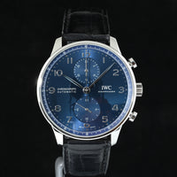 IWC | Portuguese Chronograph Portugieser, 41 mm., Steel, Ref. IW371606 IWC Guarantee 2022 Blue dial