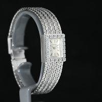 LONGINES | Orologio gioiello in oro bianco e diamanti, Carica manuale, Anni '70, donna