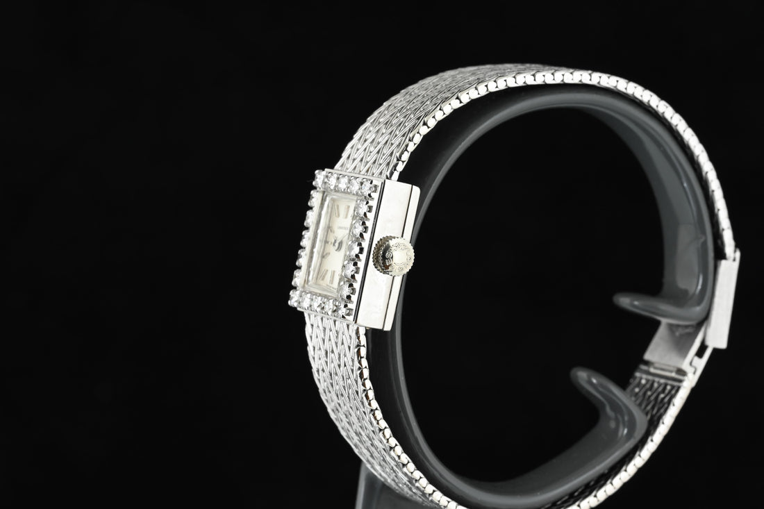 LONGINES | Orologio gioiello in oro bianco e diamanti, Carica manuale, Anni &