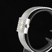 LONGINES | Orologio gioiello in oro bianco e diamanti, Carica manuale, Anni '70, donna