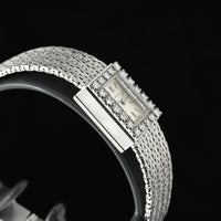LONGINES | Orologio gioiello in oro bianco e diamanti, Carica manuale, Anni '70, donna