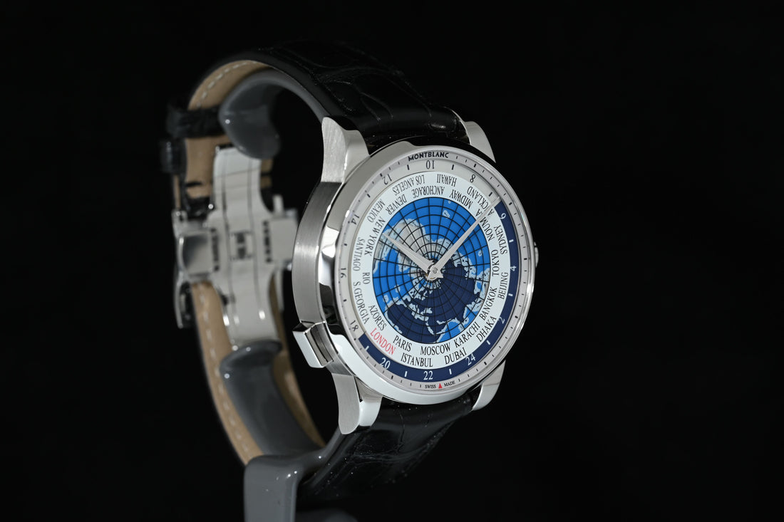 MONTBLANC | Heritage Spirit Orbis Terrarum Acciaio 41 mm. Scatola e Garanzia, 2018 Come nuovo, mai indossato