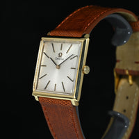 Omega Manual Winding Watch 1960s Yellow Gold Square Case