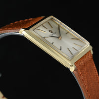 Omega Manual Winding Watch 1960s Yellow Gold Square Case