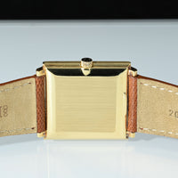 Omega Manual Winding Watch 1960s Yellow Gold Square Case