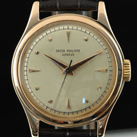 PATEK PHILIPPE | CALATRAVA 18 Kt. Rose Gold, 35 mm. Manual Winding Year 1953 Patek Box and Extract from Archive