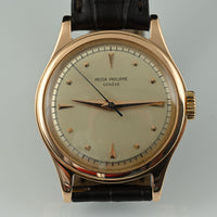 PATEK PHILIPPE | CALATRAVA 18 Kt. Rose Gold, 35 mm. Manual Winding Year 1953 Patek Box and Extract from Archive