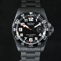 Paul Picot | Paul Mariner III Ref. 4351 SG Paul Picot box, 1910s Steel Black PVD, 42 mm.