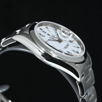 Rolex | Oyster Perpetual Date Ref. 15200 , 34 mm, acciaio, quadrante bianco/Romani