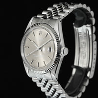 ROLEX | Oyster Perpetual DATEJUST 36 mm. Ref. 1601 Steel/White gold bezel | Year 1976 Grey dial