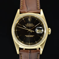ROLEX | Oyster Perpetual DATEJUST Ref. 16238 - Yellow Gold / Leather - 36 mm