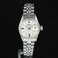 Rolex | Oyster Perpetual DATE Lady 'Linen dial' Ref. 6517 from 1970 Steel 26 mm.