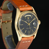 ROLEX | Oyster Perpetual DAY-DATE Yellow gold/leather 36 mm. Ref. 1803 from 1975