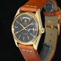 ROLEX | Oyster Perpetual DAY-DATE Yellow gold/leather 36 mm. Ref. 1803 from 1975