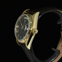 Rolex | Oyster Perpetual Day-Date Ref. 18038 Black dial Oro giallo 18 Kt. Scatola Rolex 1979