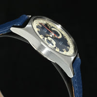 VULCAIN | Manual Chronograph bi-compax Ref. 1390 1970s Steel, 37 mm.