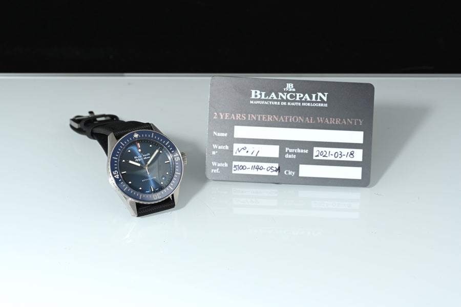 BLANCPAIN | Bathyscaphe Fifty Fathoms Automatic Steel, 38 mm, Warranty, 2021