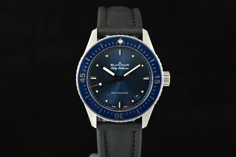 BLANCPAIN | Bathyscaphe Fifty Fathoms Automatic Steel, 38 mm, Warranty, 2021