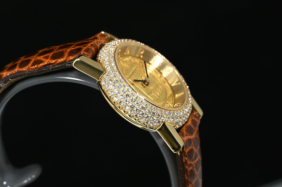 BULGARI | Anfiteatro III Millenium 18 Kt. Yellow Gold and Diamonds | 26 mm. Lady Quartz - Limited Edition BVLGARI