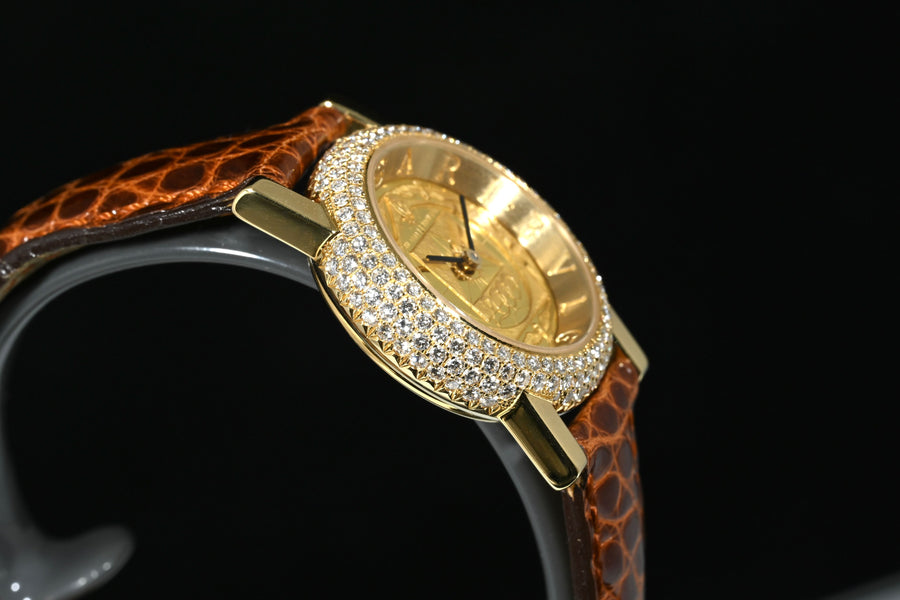 BULGARI | Anfiteatro III Millenium 18 Kt. Yellow Gold and Diamonds | 26 mm. Lady Quartz - Limited Edition BVLGARI