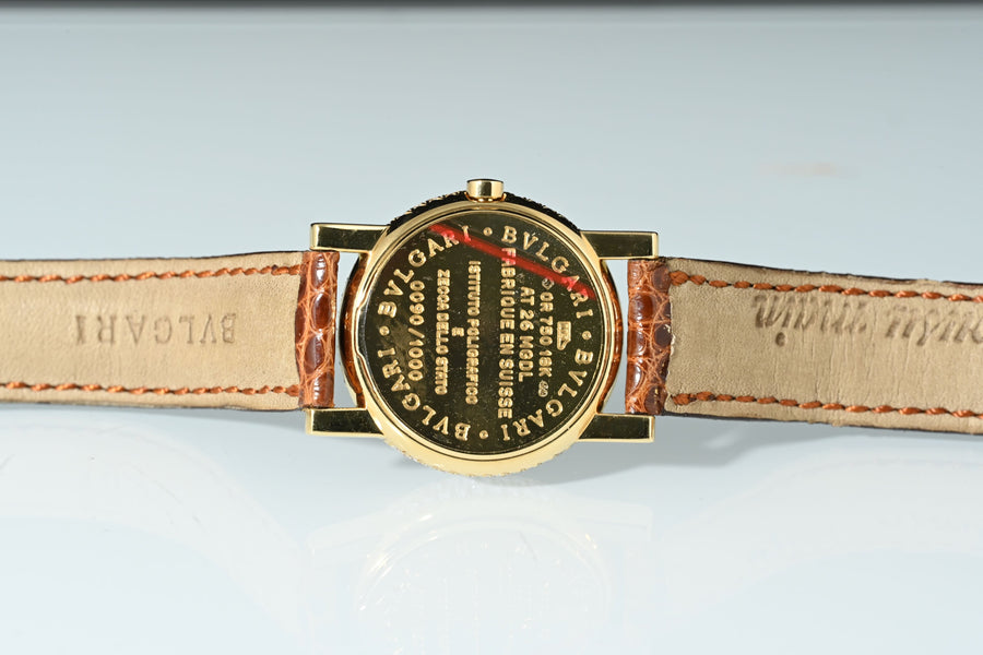 BULGARI | Anfiteatro III Millenium 18 Kt. Yellow Gold and Diamonds | 26 mm. Lady Quartz - Limited Edition BVLGARI