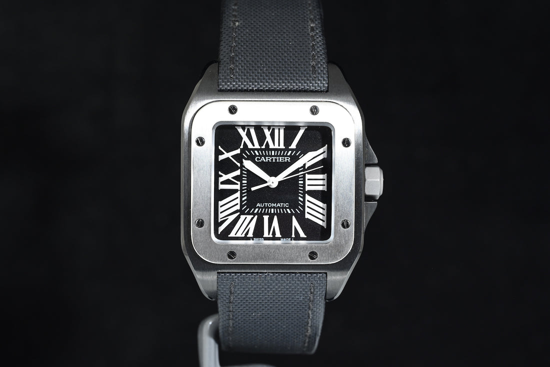 CARTIER | SANTOS 100 XL Black PVD Automatic Box and Cartier Warranty, 2010 Ref. W020010 / 2656