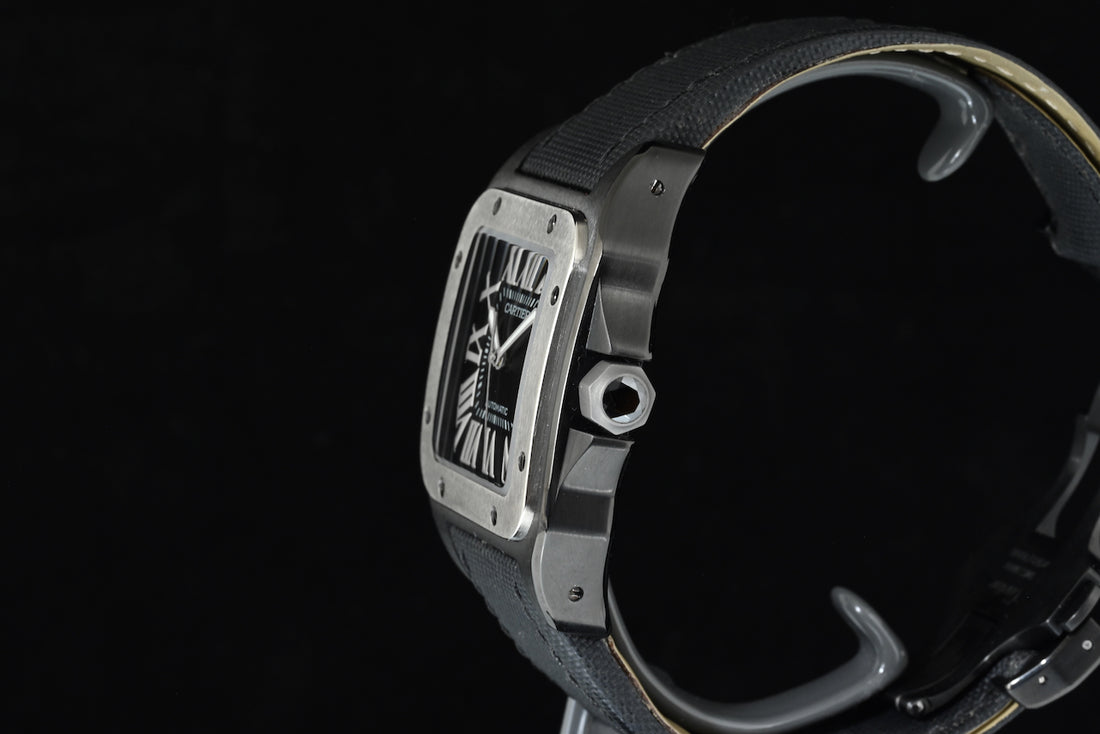CARTIER | SANTOS 100 XL Black PVD Automatic Box and Cartier Warranty, 2010 Ref. W020010 / 2656