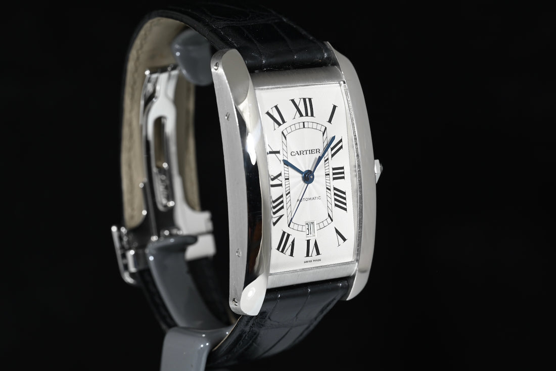 CARTIER | Tank Américaine, White Gold, Automatic Ref. W2609956 Cartier Box and Papers, 2015