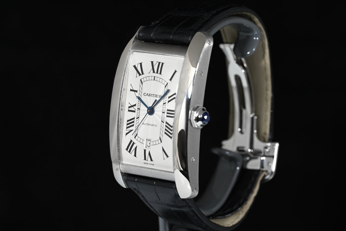 CARTIER | Tank Américaine, White Gold, Automatic Ref. W2609956 Cartier Box and Papers, 2015