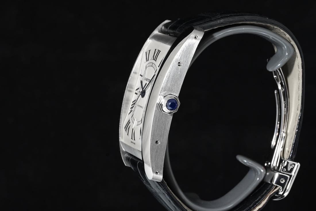 CARTIER | Tank Américaine, White Gold, Automatic Ref. W2609956 Cartier Box and Papers, 2015