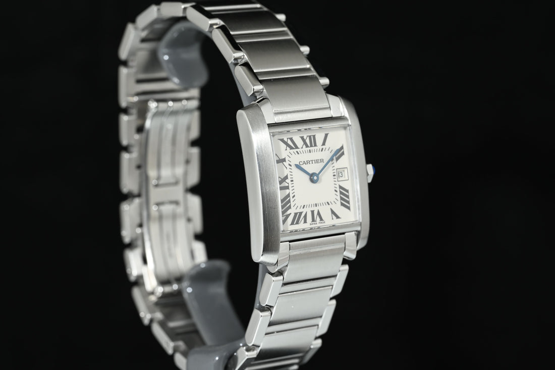 CARTIER | TANK FRANCAISE Quarzo Ref. 2465 Scatola e Garanzia Cartier, 2001 Acciaio