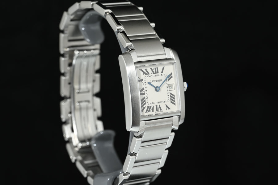 CARTIER | TANK FRANCAISE Quarzo Ref. 2465 Scatola e Garanzia Cartier, 2001 Acciaio