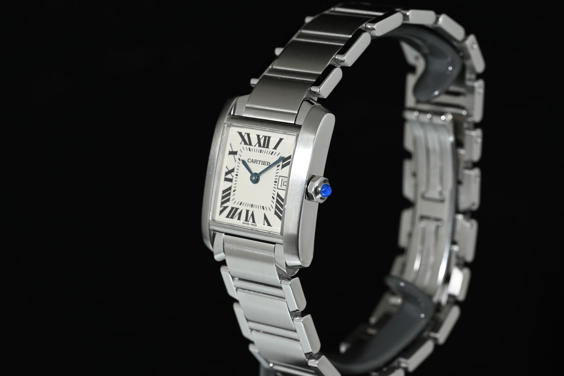 CARTIER | TANK FRANCAISE Quarzo Ref. 2465 Scatola e Garanzia Cartier, 2001 Acciaio