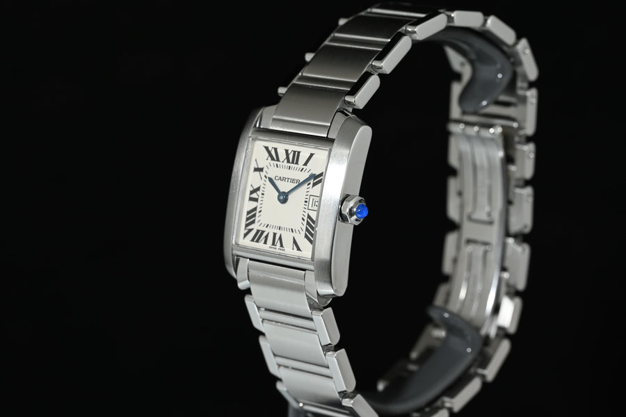 CARTIER | TANK FRANCAISE Quarzo Ref. 2465 Scatola e Garanzia Cartier, 2001 Acciaio