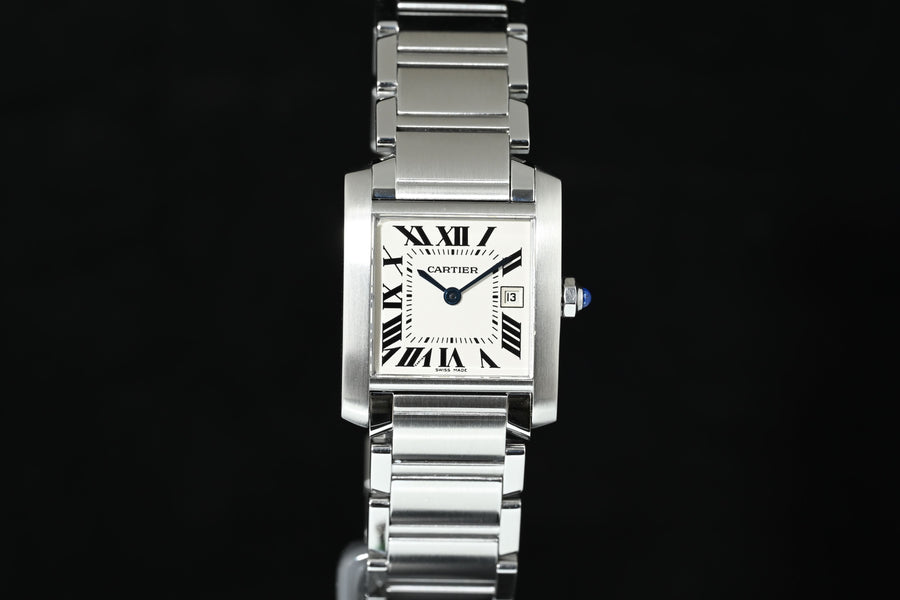 CARTIER | TANK FRANCAISE Quarzo Ref. 2465 Scatola e Garanzia Cartier, 2001 Acciaio