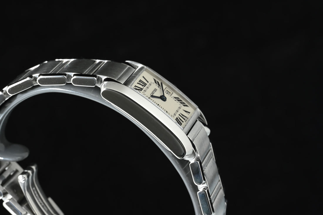 CARTIER | TANK FRANCAISE Quarzo Ref. 2465 Scatola e Garanzia Cartier, 2001 Acciaio