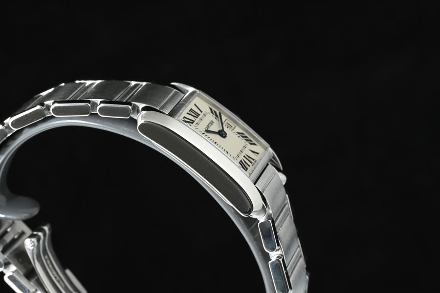 CARTIER | TANK FRANCAISE Quarzo Ref. 2465 Scatola e Garanzia Cartier, 2001 Acciaio