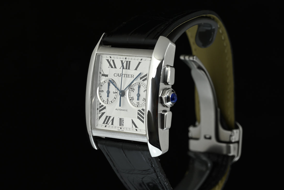 CARTIER | TANK MC 34.3 Chronograph Steel, Automatic Ref. W5330007 Cartier Box and papers, 2018