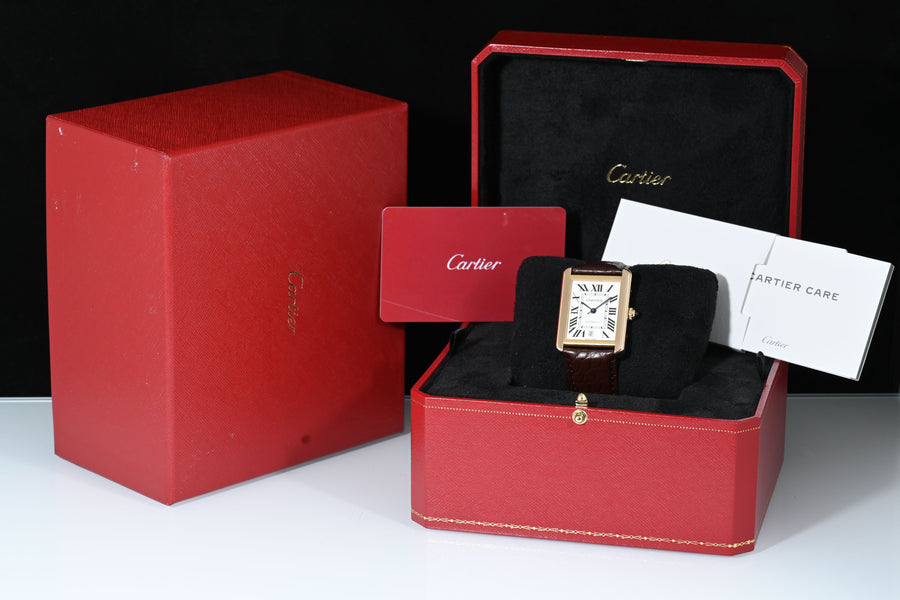 CARTIER | TANK SOLO XL Oro rosa 18 Kt., Automatico Ref. W5200026 Scatola e Garanzia Cartier, 2023